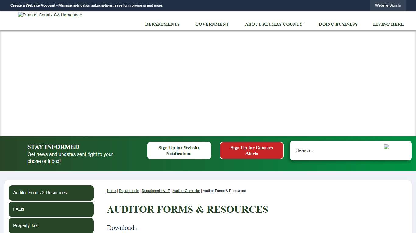 Auditor Forms & Resources Plumas County, CA - Official Website